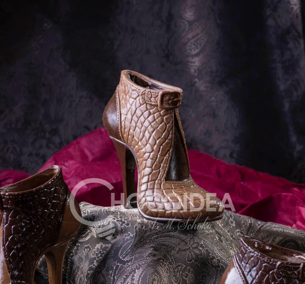 A shoe made out of chocolate