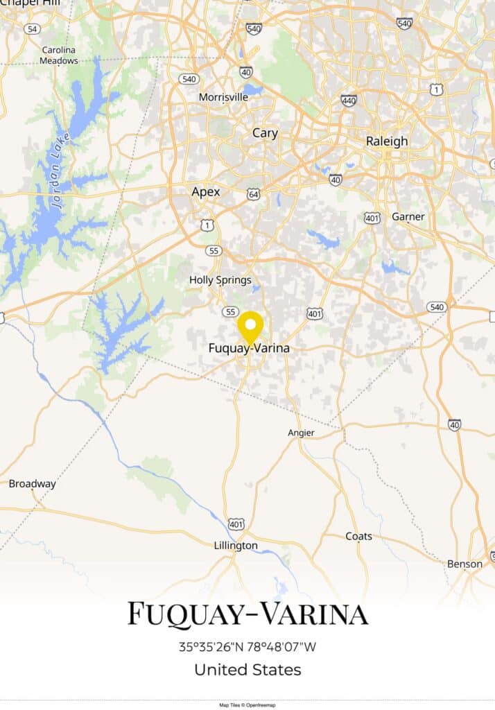 Map of Fuquay-Varina, NC