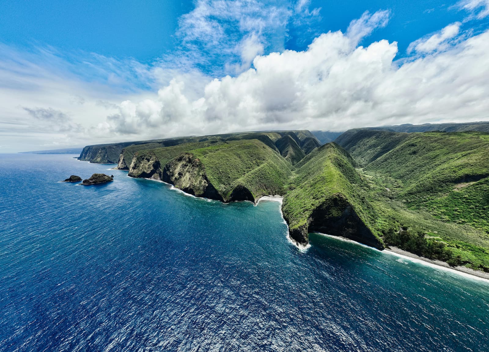 Aerial View of Cliffs at the Hamakua Coast, Big Island, Hawaii